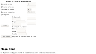 Calculo De Probabilidade Para Megasena