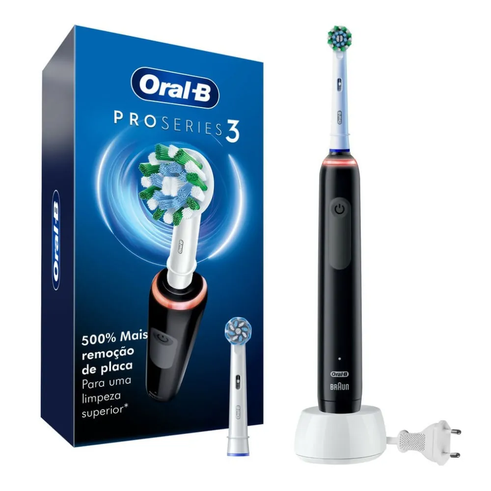 Escova Eltrica Recarregvel Oral-b Pro Series 3 Sensi Ultrafino + 2 Refis + 1 Carregador