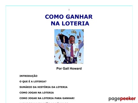E-book Como Ganhar Na Loteria
