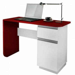 Escrivaninha Office Click Branco & Vermelho | R$204