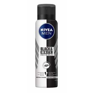 [3 Unidades] Desodorante Antitranspirante Aerosol Nívea Invisible For Black & White 150m | R$ 26