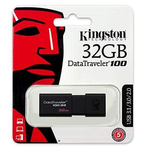Pendrive Datatraveler 100g3 32gb Kingston Preto | R$32,72