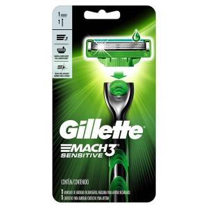 Aparelho De Barbear Gillette Mach3 Sensitive 1 Unidade + Sabonete De Brinde | R$14
