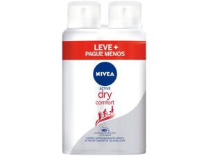 Leve 6. Pague 3 Desodorante Nivea Active Dry Comfort Aerossol - Antitranspirante Feminimo 150ml - R$16