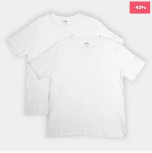 Kit Camiseta Básica Hering - 2 Peças - Branco R$30