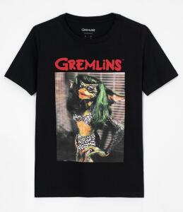 Camiseta Manga Curta Com Estampa Gremlins Preto P - R$17