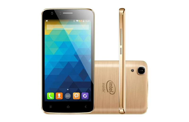 Usado: Smartphone Dourado Intel W509 X-gold Com 16gb, Ram De 1gb E Tela De 5