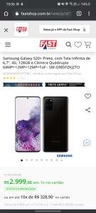 Galaxy S20 Plus R$ 2999 Em 1x