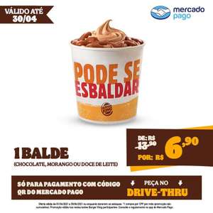 Balde De Sorvete - Burger King | Pelo App Do Mercado Pago | R$7