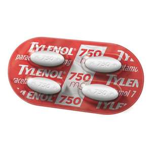 Paracetamol - Tylenol 750mg 4 Comprimidos | R$0,99