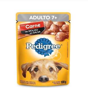 [l6p4]ração Úmida Pedigree Sachê Carne Cães Adultos 7+ Anos 100g | R$1,59