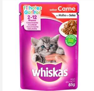 [l6p4]alimento Para Gatos Filhotes 2 A 12 Meses Carne Ao Molho Whiskas Sachê 85g | R$1,59
