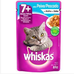 Ração Para Gatos Adultos Sabor Peixe Ao Molho Whiskas 85g | R$ 1,20