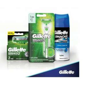 Kit Barbeador Gillette Sensitive + 3 Cargas + Espuma | R$30