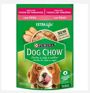 Dog Chow Sachê Úmido Para Cães Adultos Sabor Peru 100g | R$1,25