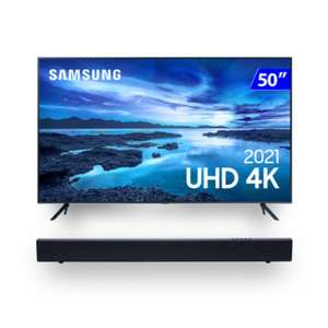 Combo Samsung Smart Tv 50" 4k 2021 + Soundbar Jbl Cinema Sb110 | R$3104