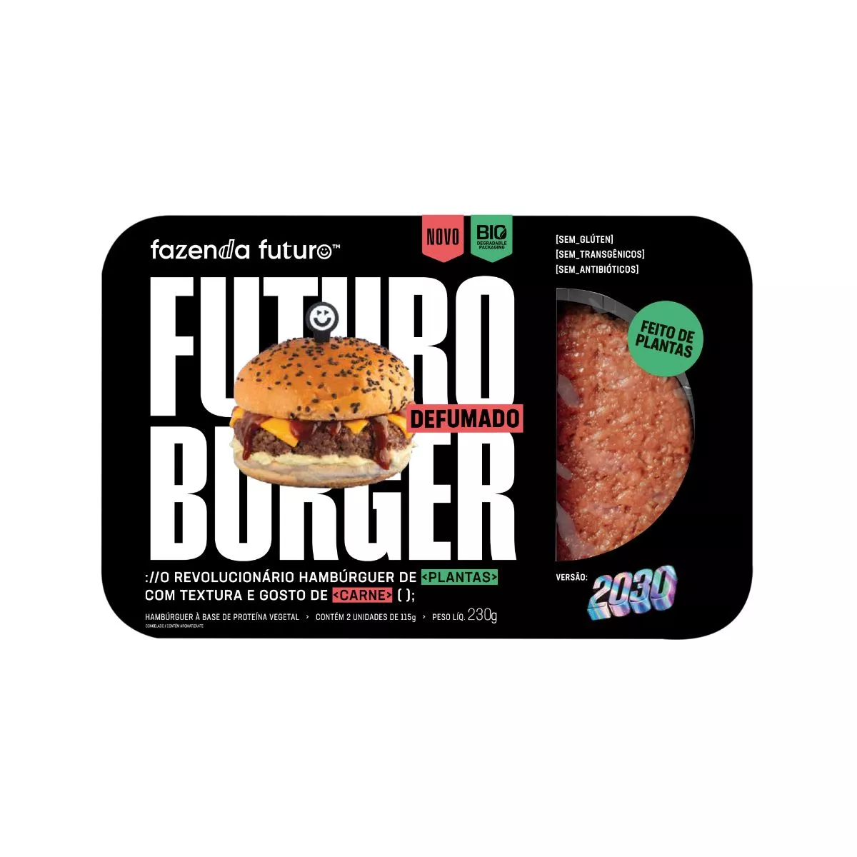Hambúrguer Vegetariano Fazenda Futuro Burger Defumado 230g