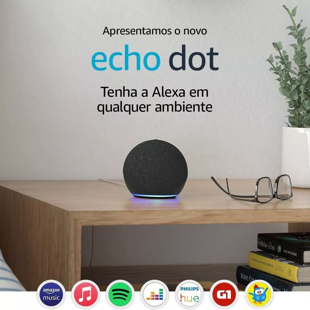 Echo Dot (4 Gerao): Smart Speaker Com Alexa - Cor Preta