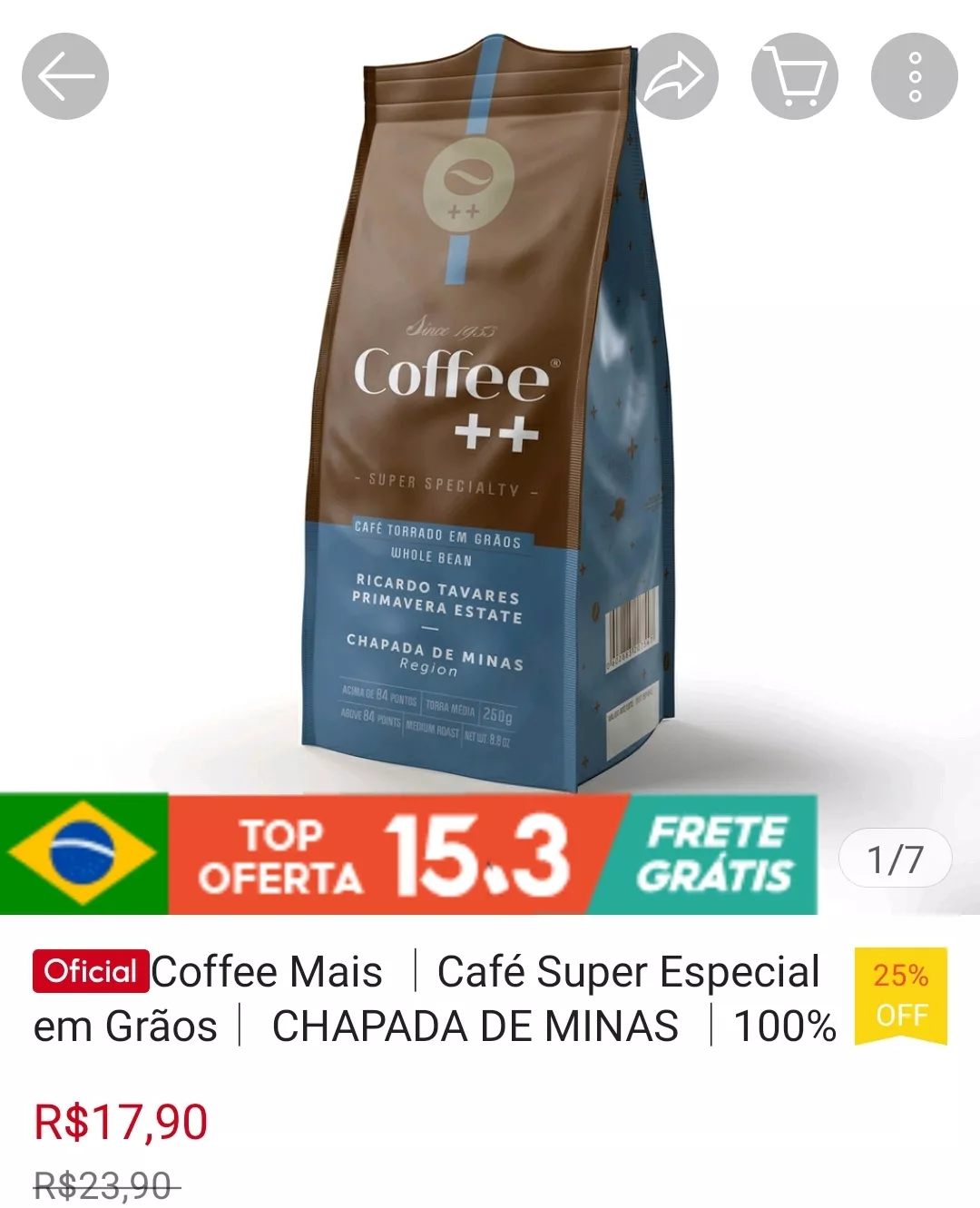 Shopee Oficial - Café Especial Coffee Mais 250g