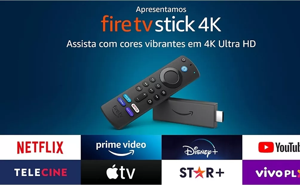 Fire Tv Stick 4k Com Controle Remoto Por Voz Com Alexa