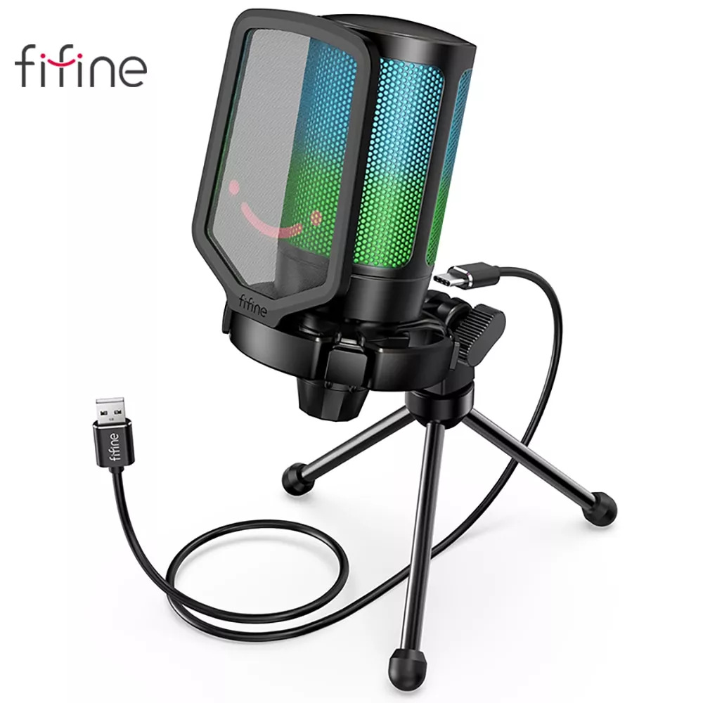Microfone Usb Fifine Ampligame Para Streaming