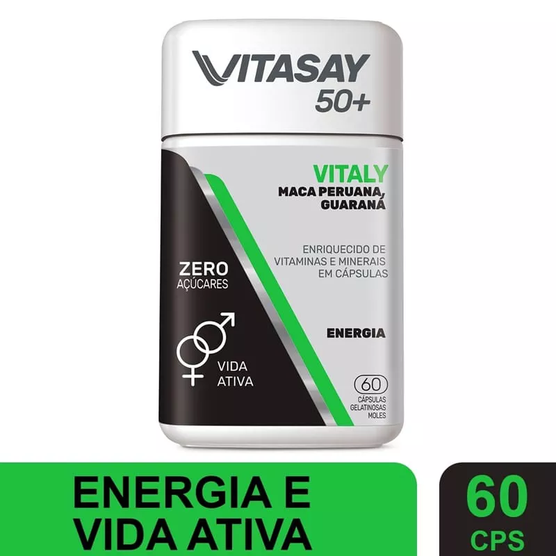 Vitasay 50+ Vitaly Suplemento Vitamínico Com 60 Cápsulas Moles