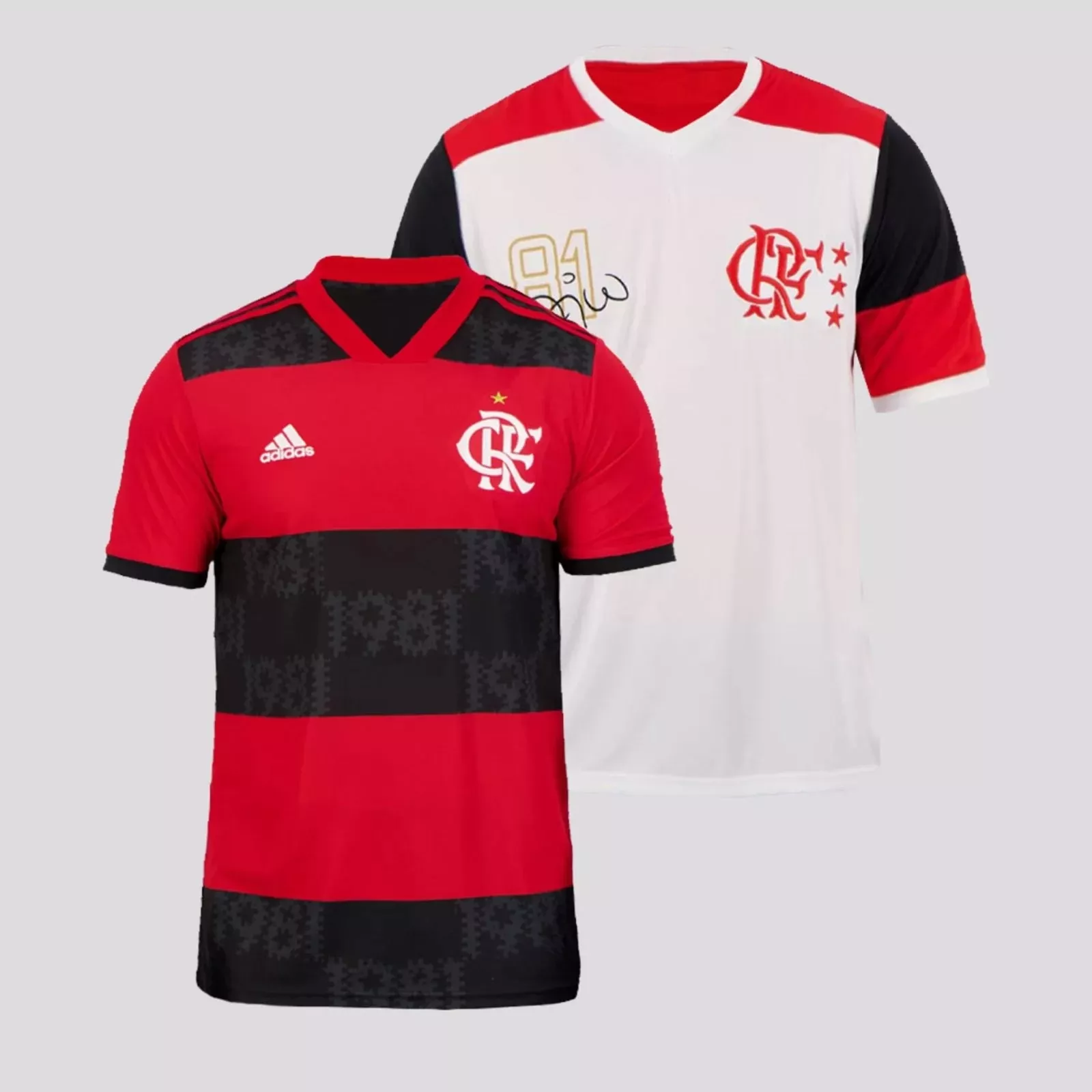 Kit De 2 Camisas Flamengo I 2021 Torcedor Retrô