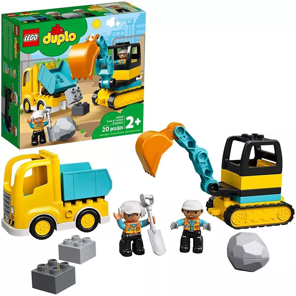 Lego Duplo Conjunto De Construção De Caminhão E Escavadeira De Trilho