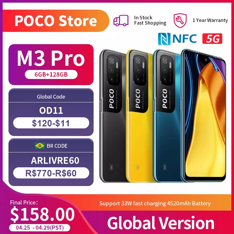 Smartphone Xiaomi Poco M3 Pro 6+128