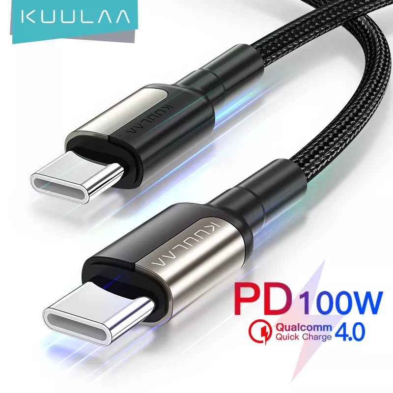 Cabo Kuulaa 100w Usb C To Usb Type C Cable Usbc Pd 5a Fast Charger Cord Usb-c Type-c Cable For Samsung S20 Macbook Ipad Huawei Xiaomi - Mo