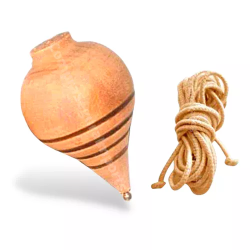 Pião De Madeira Brinquedo Antigo Retrô Tradicional