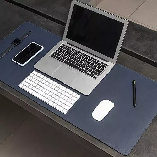 Mouse Pad Desk Pad Max Em Couro Ecologico 90x40cm - Workpad (azul Marinho)