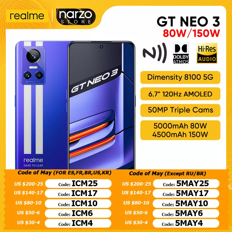Smartphone Realme Gt Neo 3 8gb 128gb 80w