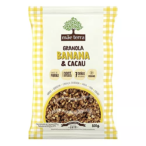 [ 3x 800g ] Granola Mistura Flocos De Cereais Integrais Banana & Cacau