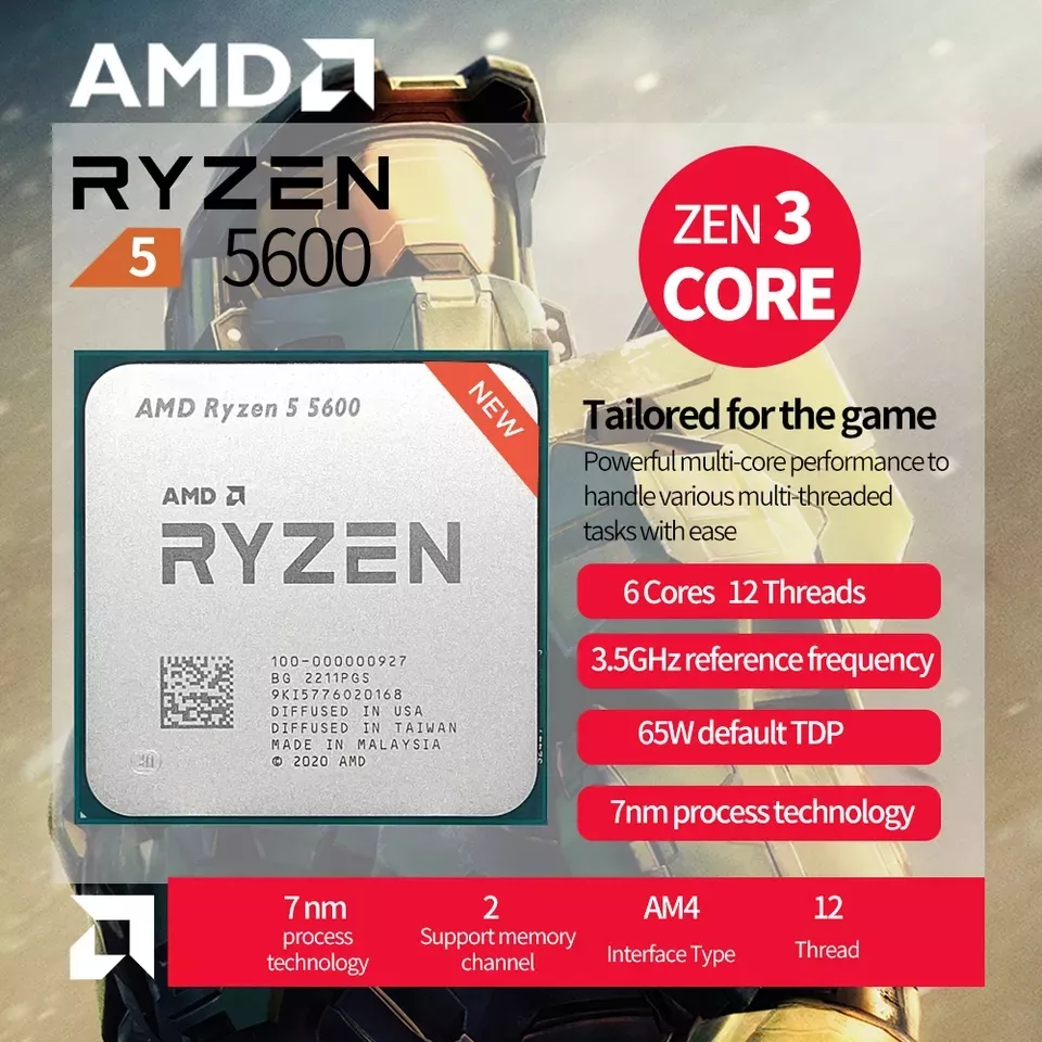 Processador Amd Ryzen 5 5600 3.5 Ghz