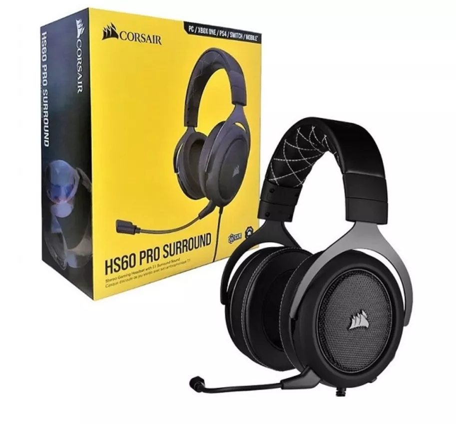 Headset Gamer Corsair Hs60 Pro Surround 7.1 Carbon Drivers 50mm, Ca-9011213-na