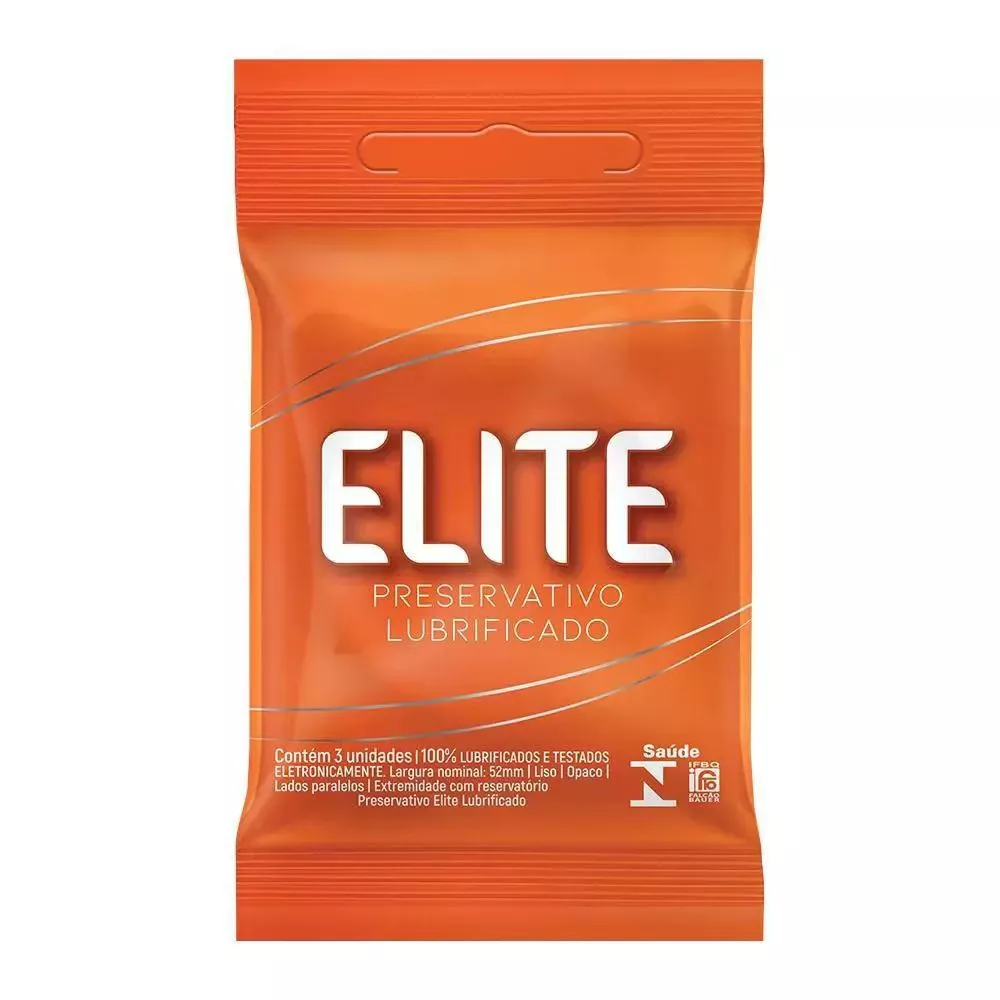 Preservativo Camisinha Lubrificado Elite - 3 Unidades