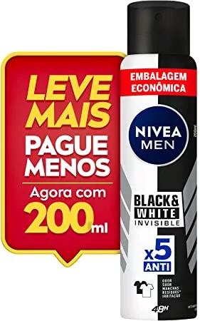 [rec] Nivea Men Desodorante Antitranspirante Aerosol Invisible Black & White Promo 200ml