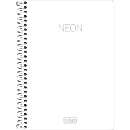 Tilibra Neon Caderno Universitário Com Espiral E Capa Plástica, Branco, 160 Folhas