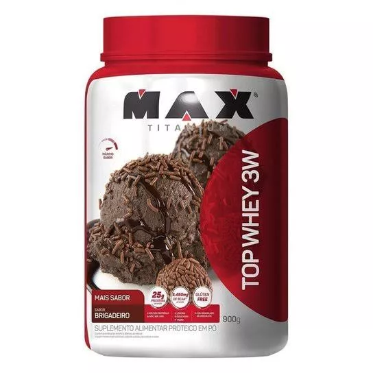 [magalupay] Top Whey Protein 3w Mais Sabor Brigadeiro 900 G - Max Titanium