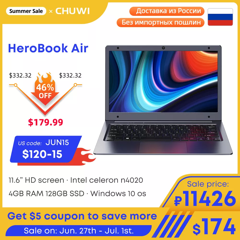 Notebook Chuwi Herobook Air 4gb Ssd 128gb