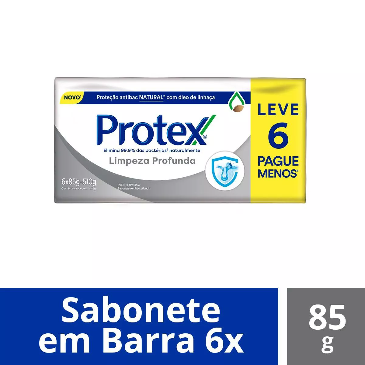 Sabonete Antibacteriano Em Barra Protex Limpeza Profunda 85g 6unid