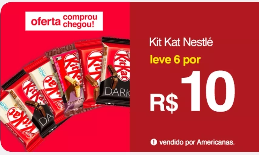 (app) 6 Unid - 10choc Kit Kat Ao Leite 41,5g Nestle
