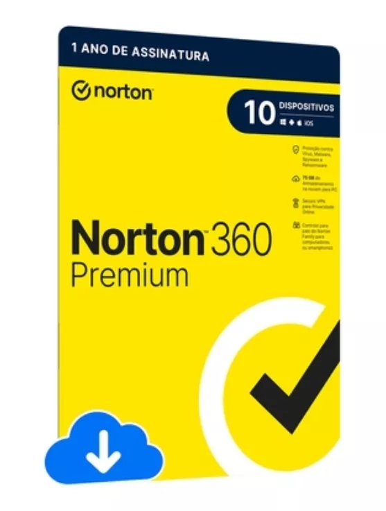 Norton 360 Premium 75gb Para 10 Dispositivos, 12 Meses, Digital Para Download