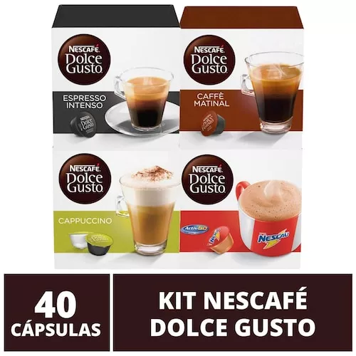 40 Capsulas Dolce Gusto, Capsula Caf, Espresso, Nescau E Cappuccino