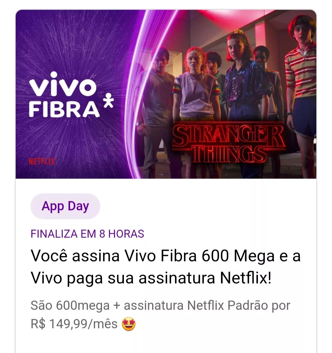 Vivo Fibra 600 Mega + Netflix Padro