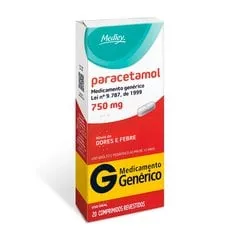 Paracetamol 750mg Medley 20 Comprimidos Revestidos
