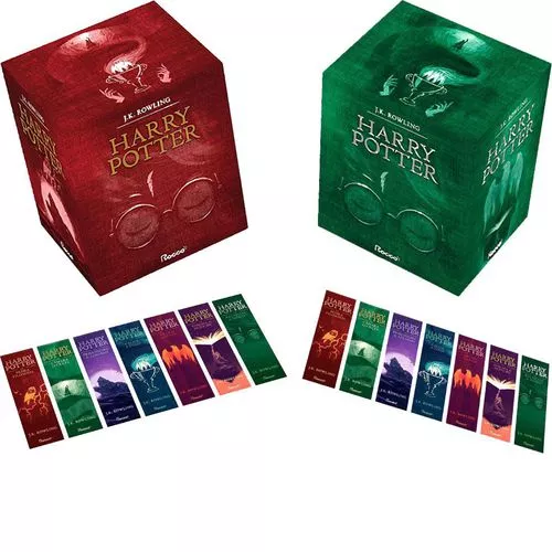 [ame R$ 98 / Ame Sc 70]box Harry Potter Premium Vermelho/verde - 7 Livros Em Capa Dura: 7 Marcadores