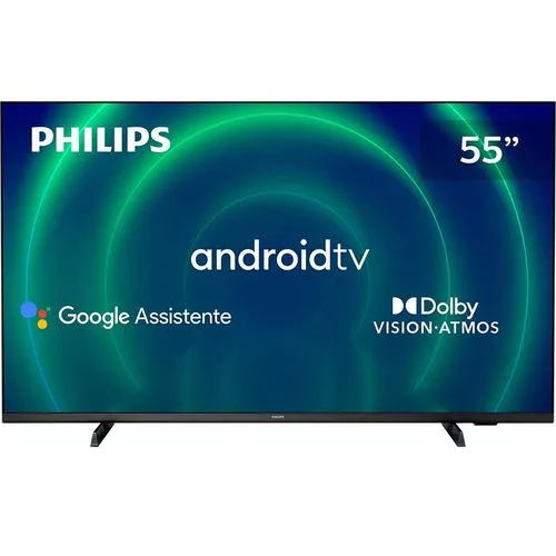 Smart Tv Philips Android Tela 55 55pug7406/78 4k Google Assistant Comando De Voz Dolby Vision/atmos Vrr/allm, Bluetooth
