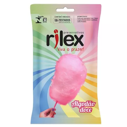 Preservativo Rilex Algodo Doce C/ 3 Camisinhas